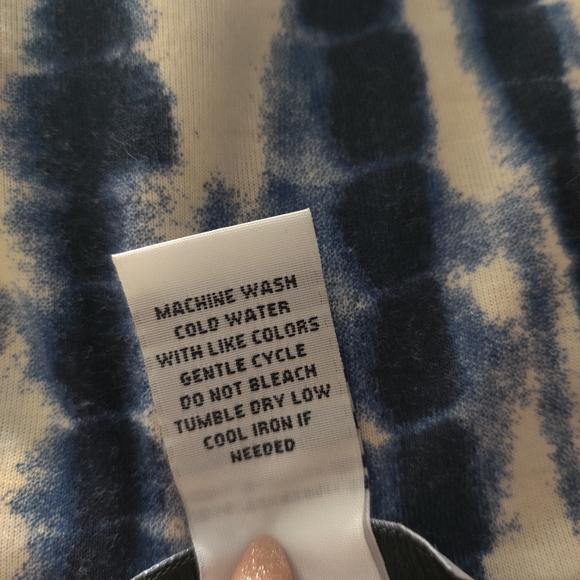 Joe B High Waist Boho Cream Navy Tie-dyed Maxi Skirt Size Medium - Picture 9 of 9